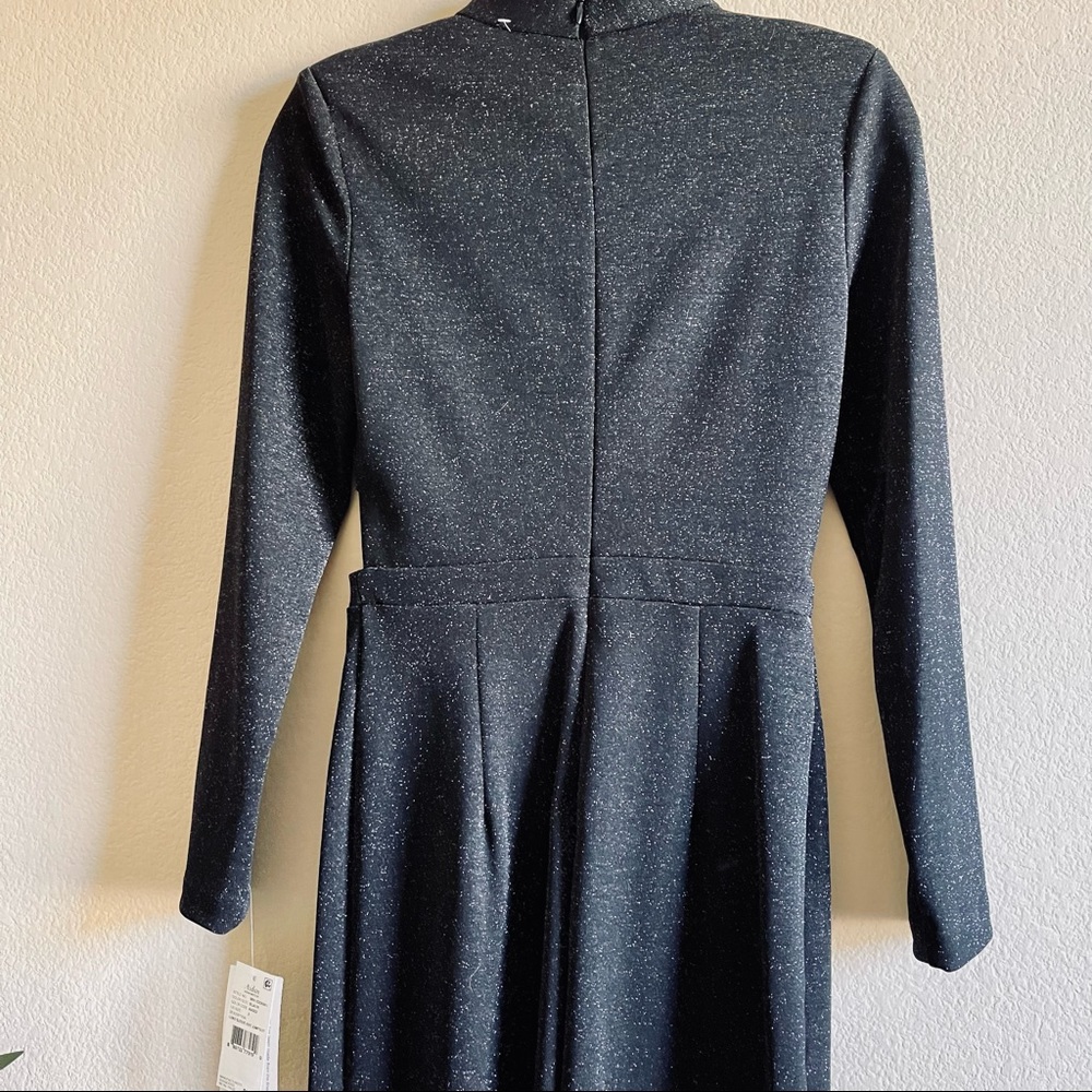 Aidan Mattox NWT Stretch Crepe Side Cut Out Mock Neck Long Sledve Jumpsuit - Picture 16 of 17